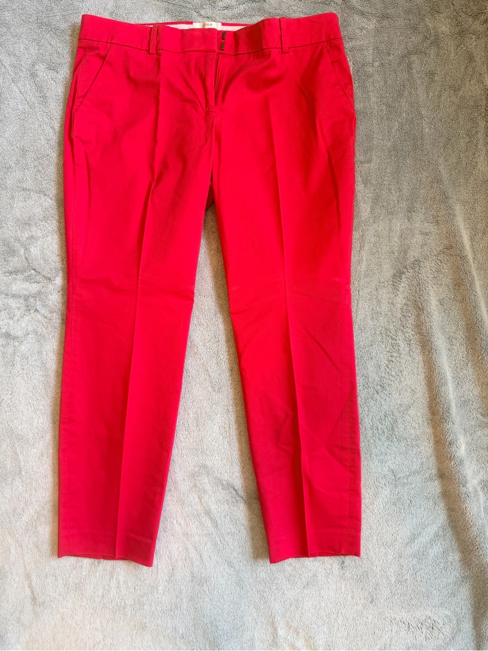 J. Crew Bright Red Cropped Dress Pants